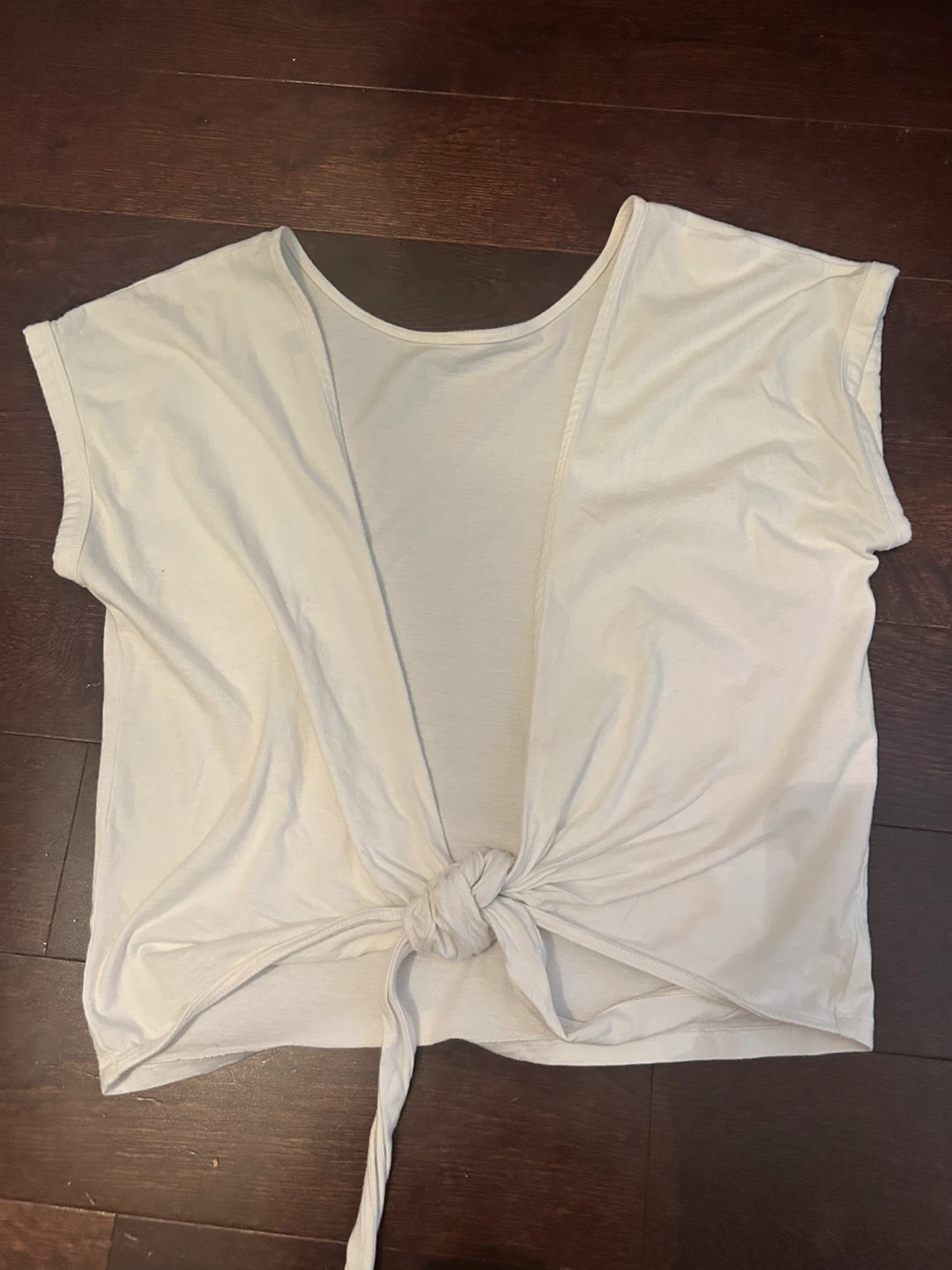 Wilfred Aritzia White Tie-Front T-Shirt