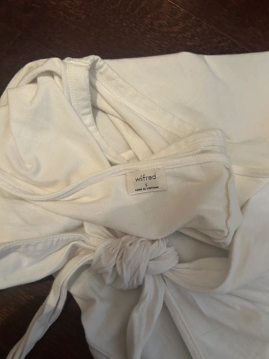 Wilfred Aritzia White Tie-Front T-Shirt - photo 2