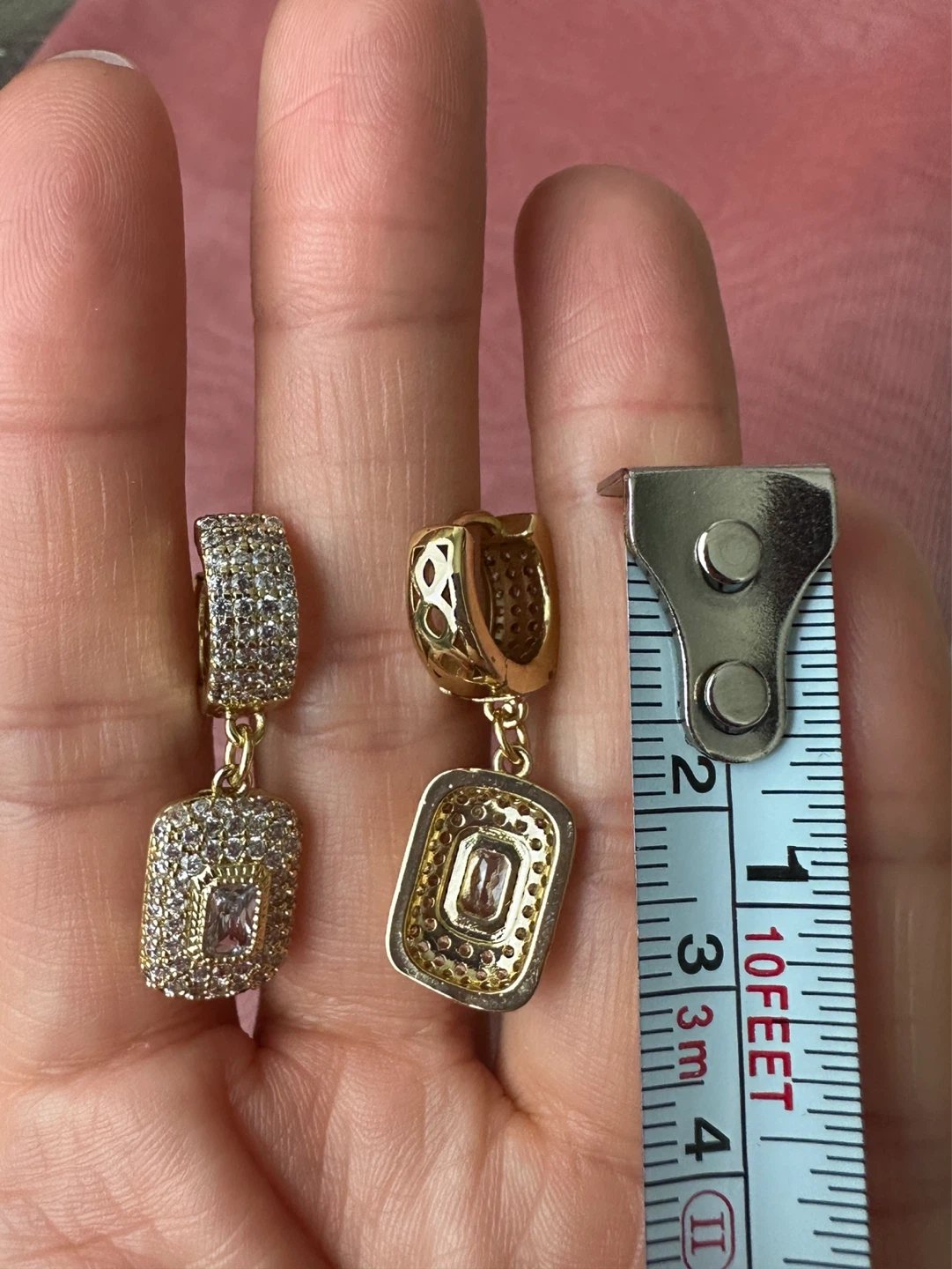 Gold Tone Crystal Drop Earrings - photo 5