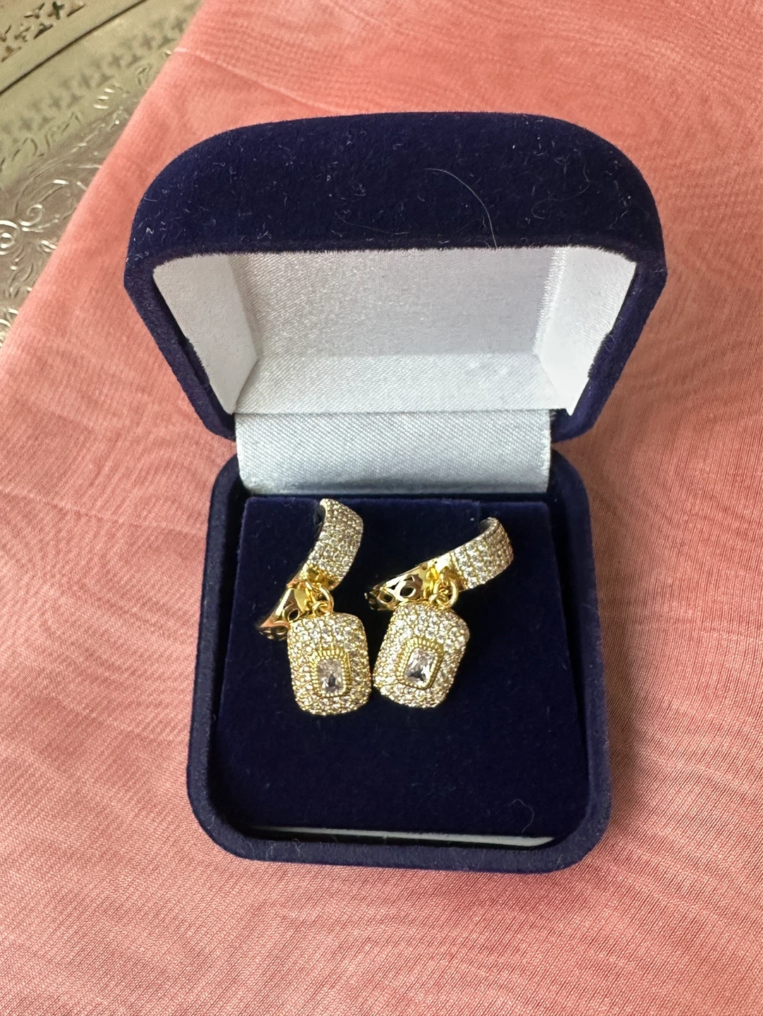 Gold Tone Crystal Drop Earrings - photo 2