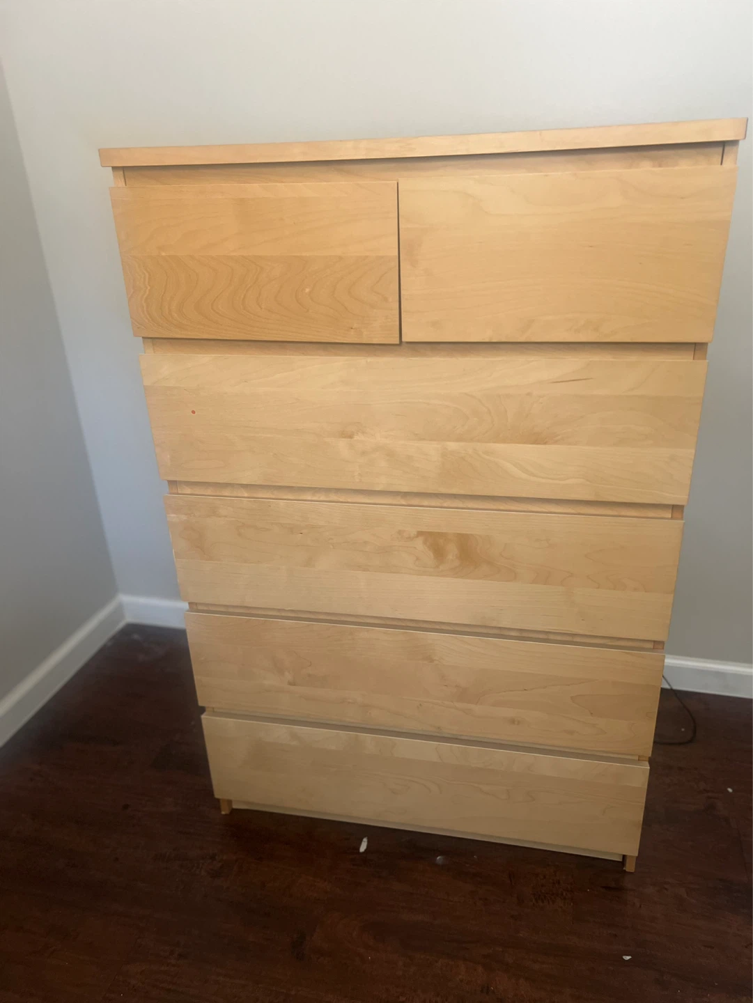 IKEA MALM 6-Drawer Chest of Drawers - Birch Veneer