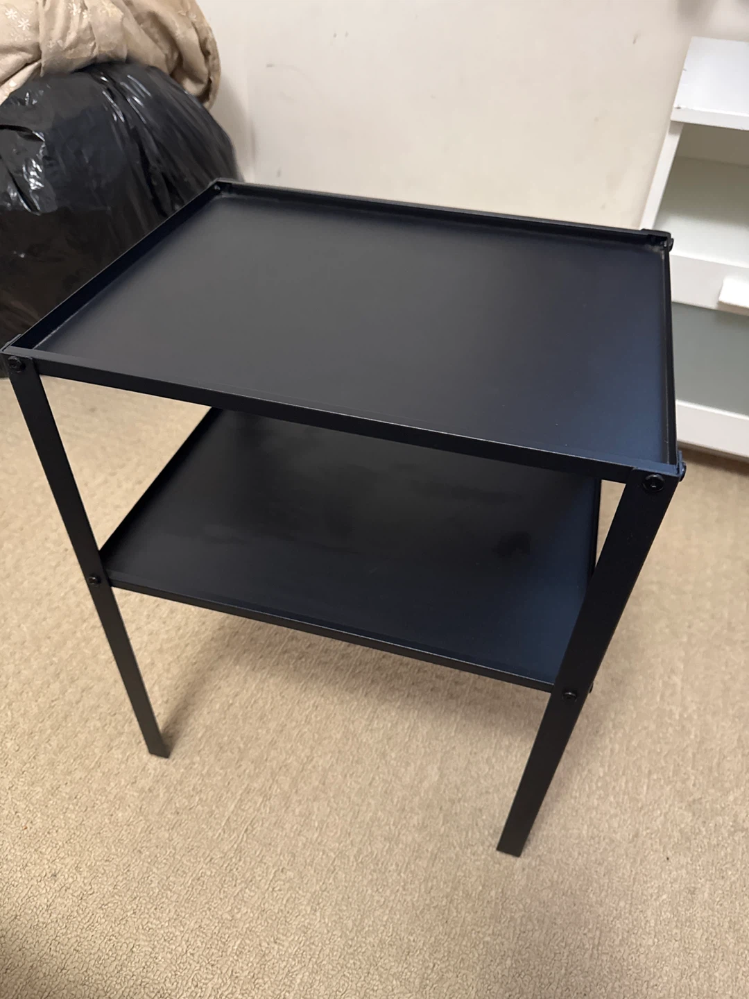 Black 2-Tier Side Table