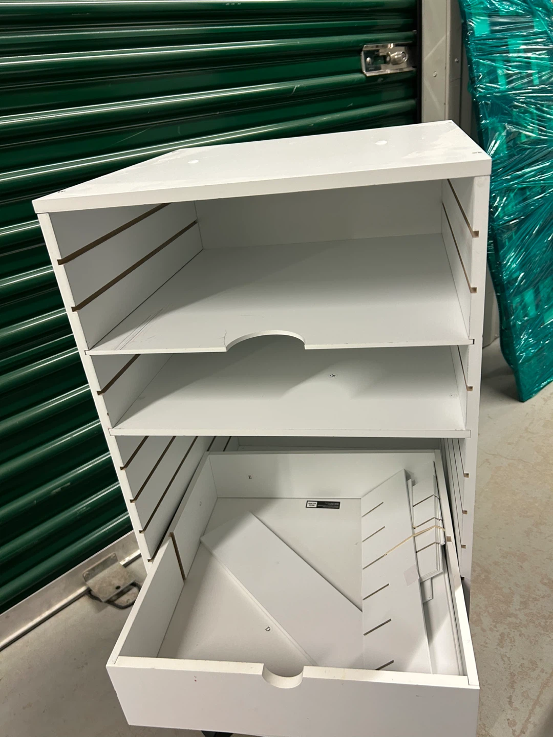 White Rolling Storage Cart with Multiple Shelves