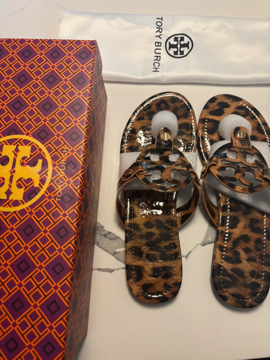 Tory Burch Leopard Print Sandals Size 40