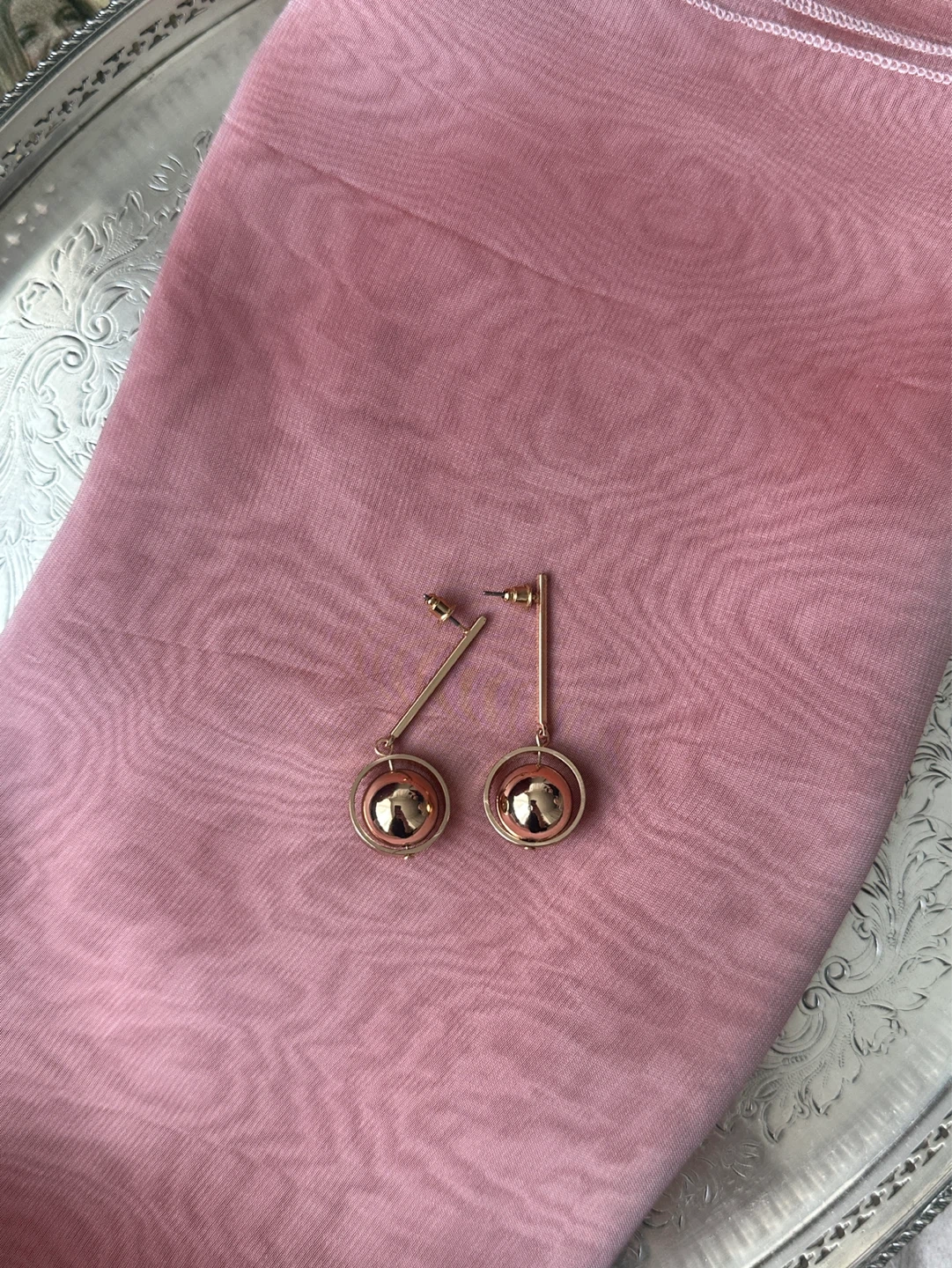 Gold Tone Dangle Sphere Earrings - photo 2