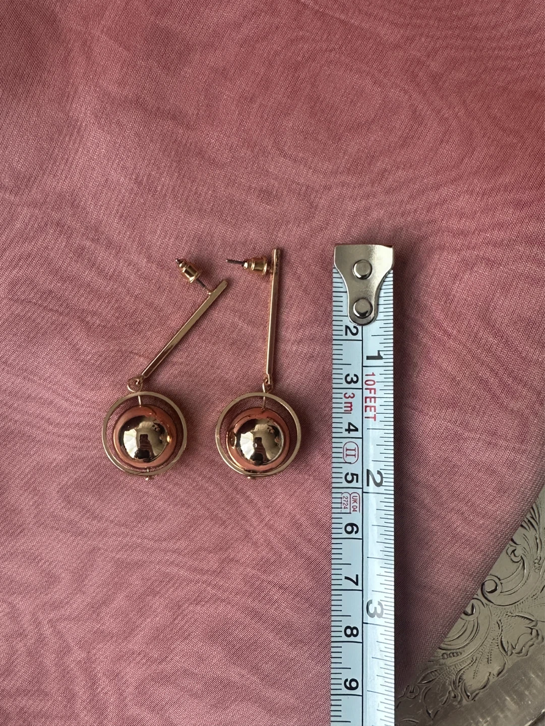 Gold Tone Dangle Sphere Earrings - photo 3