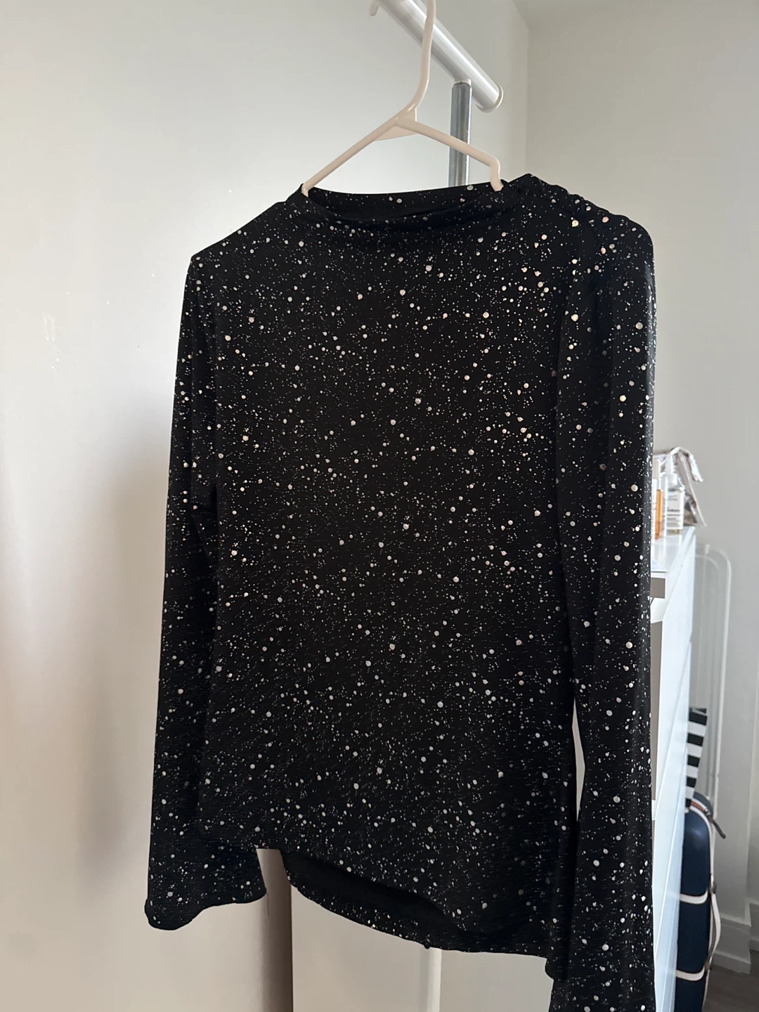 Sparkly Black Long Sleeve Top