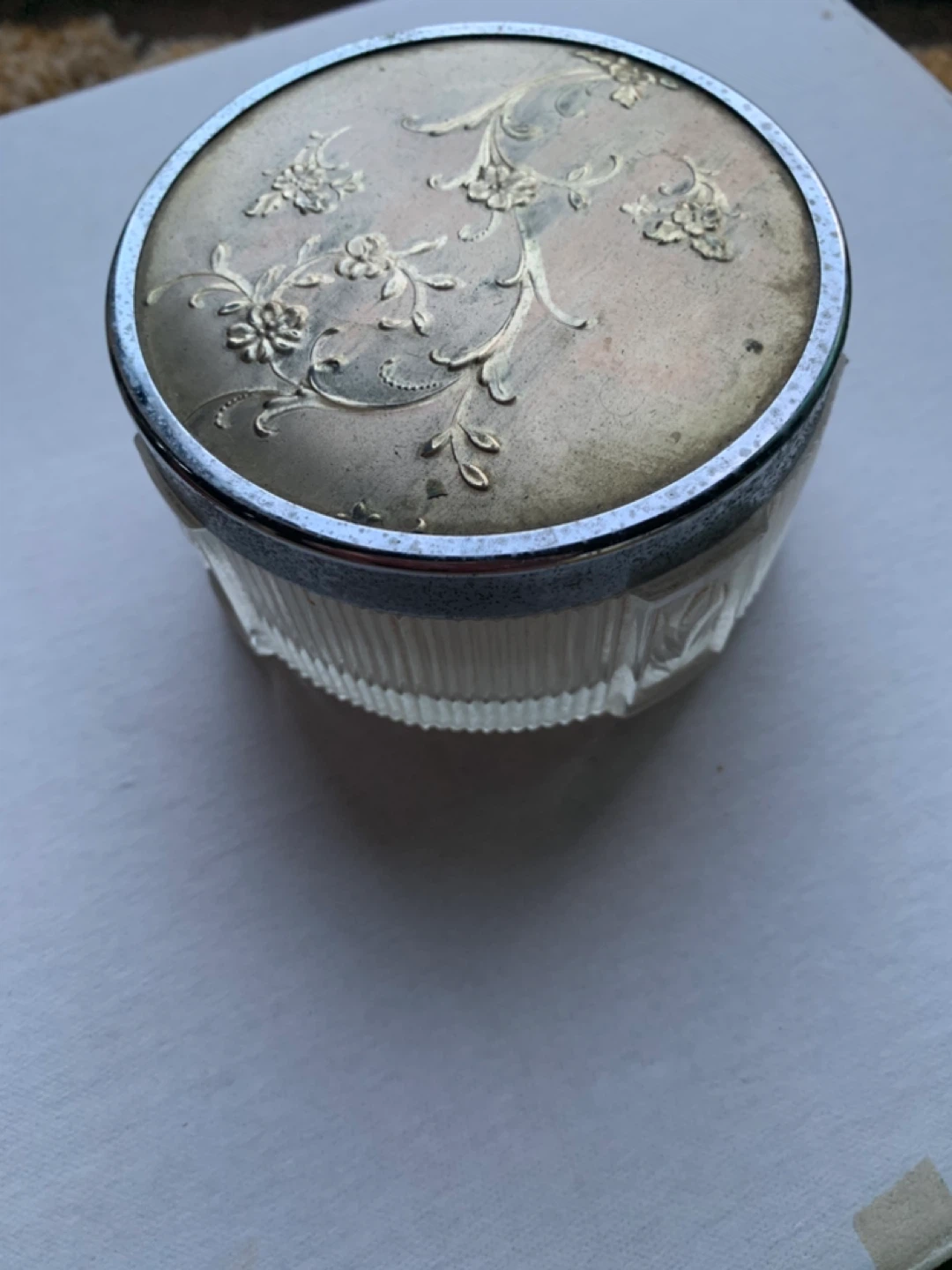 Vintage Glass Powder Jar