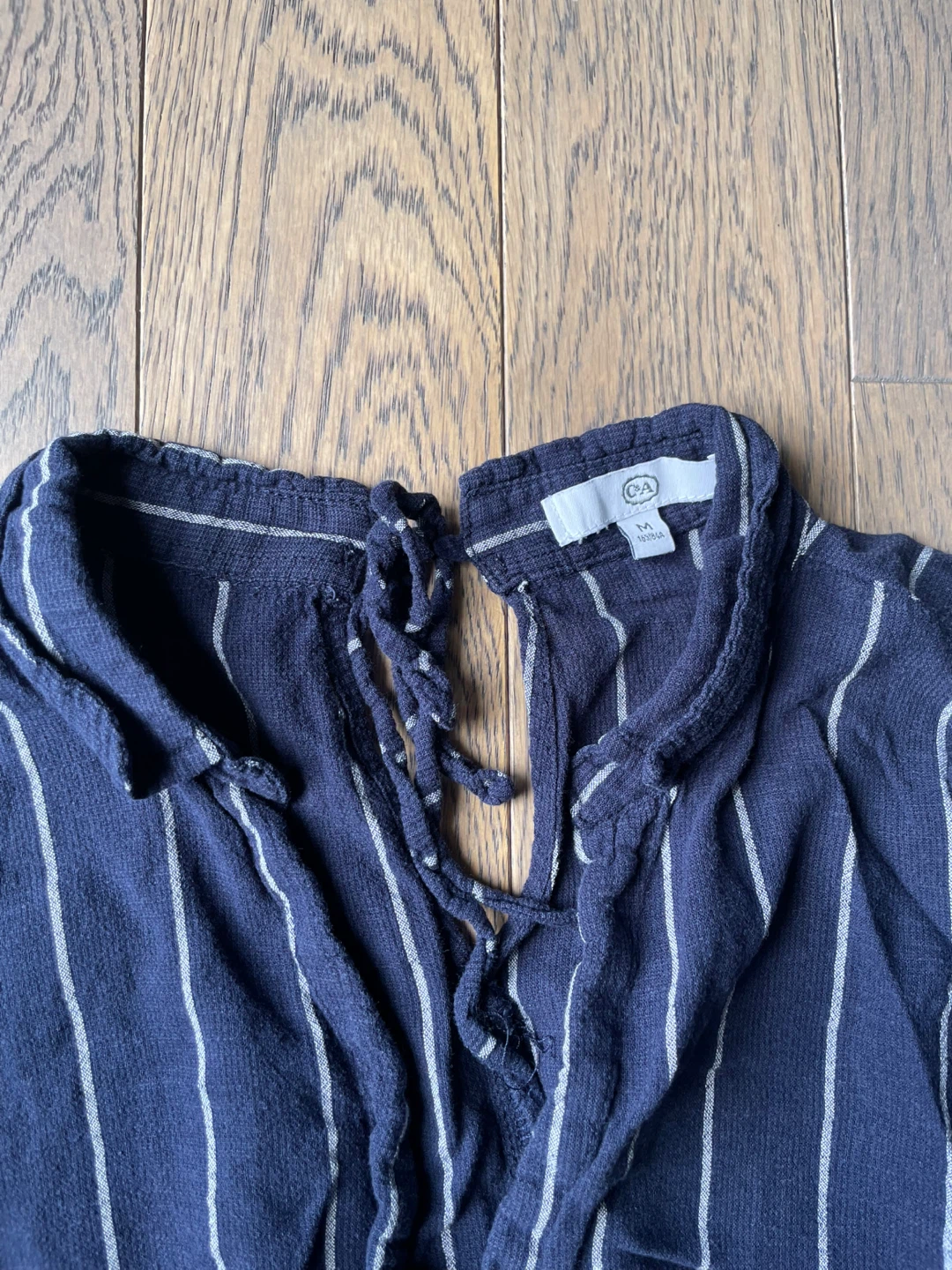 Navy Striped Shirt and Shorts Set, size M - photo 2