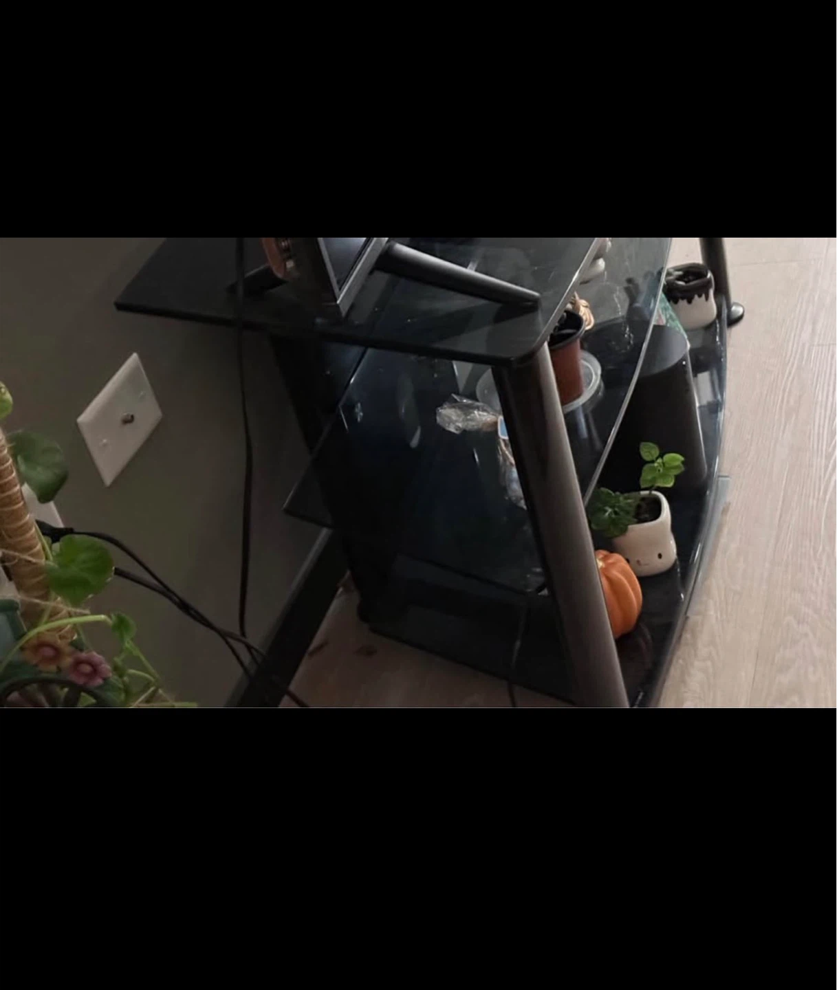 Black 3-Shelf TV Stand - photo 3