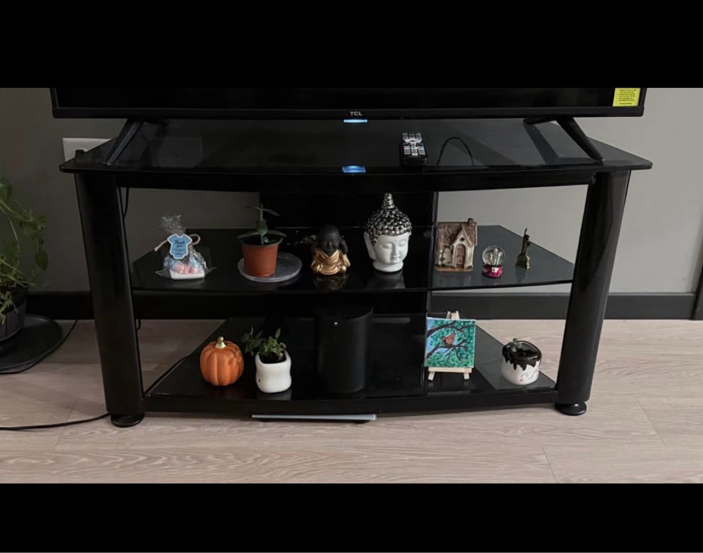 Black 3-Shelf TV Stand