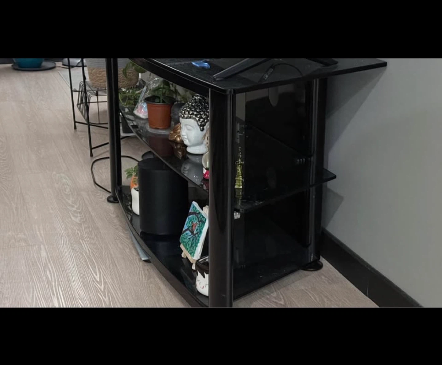 Black 3-Shelf TV Stand - photo 2