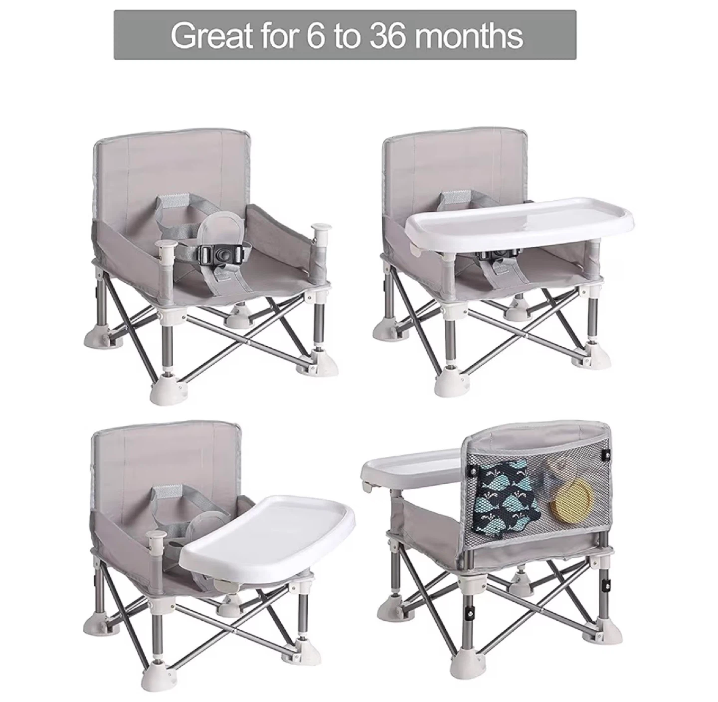 Portable Baby High Chair with Tray and Travel Bag - photo 5