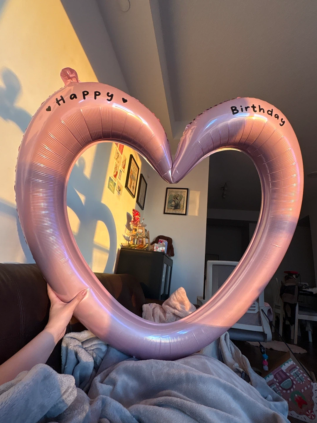 Pink Heart "Happy Birthday" Balloon