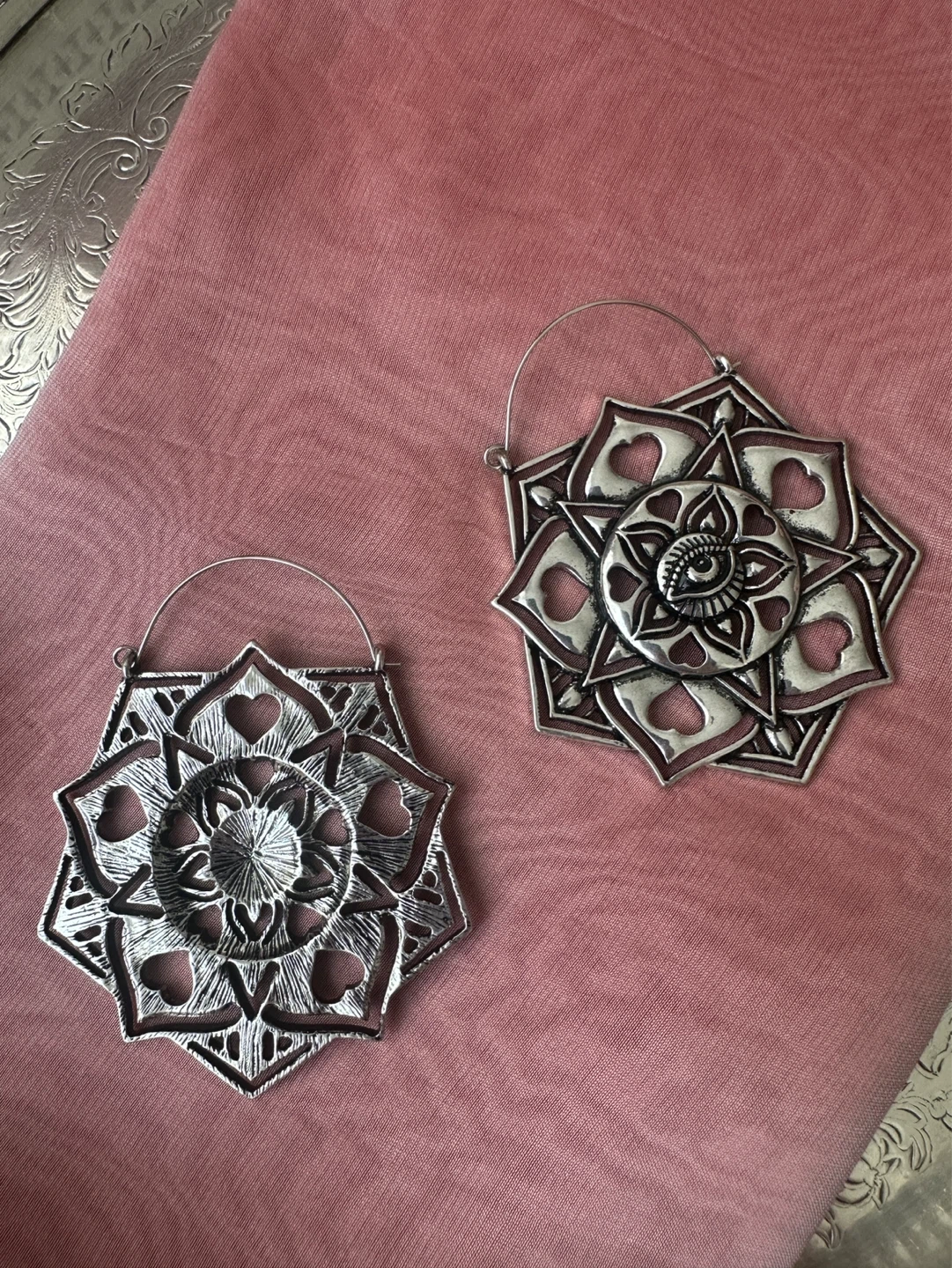 Large Mandala Eye Hoop Earrings - photo 3