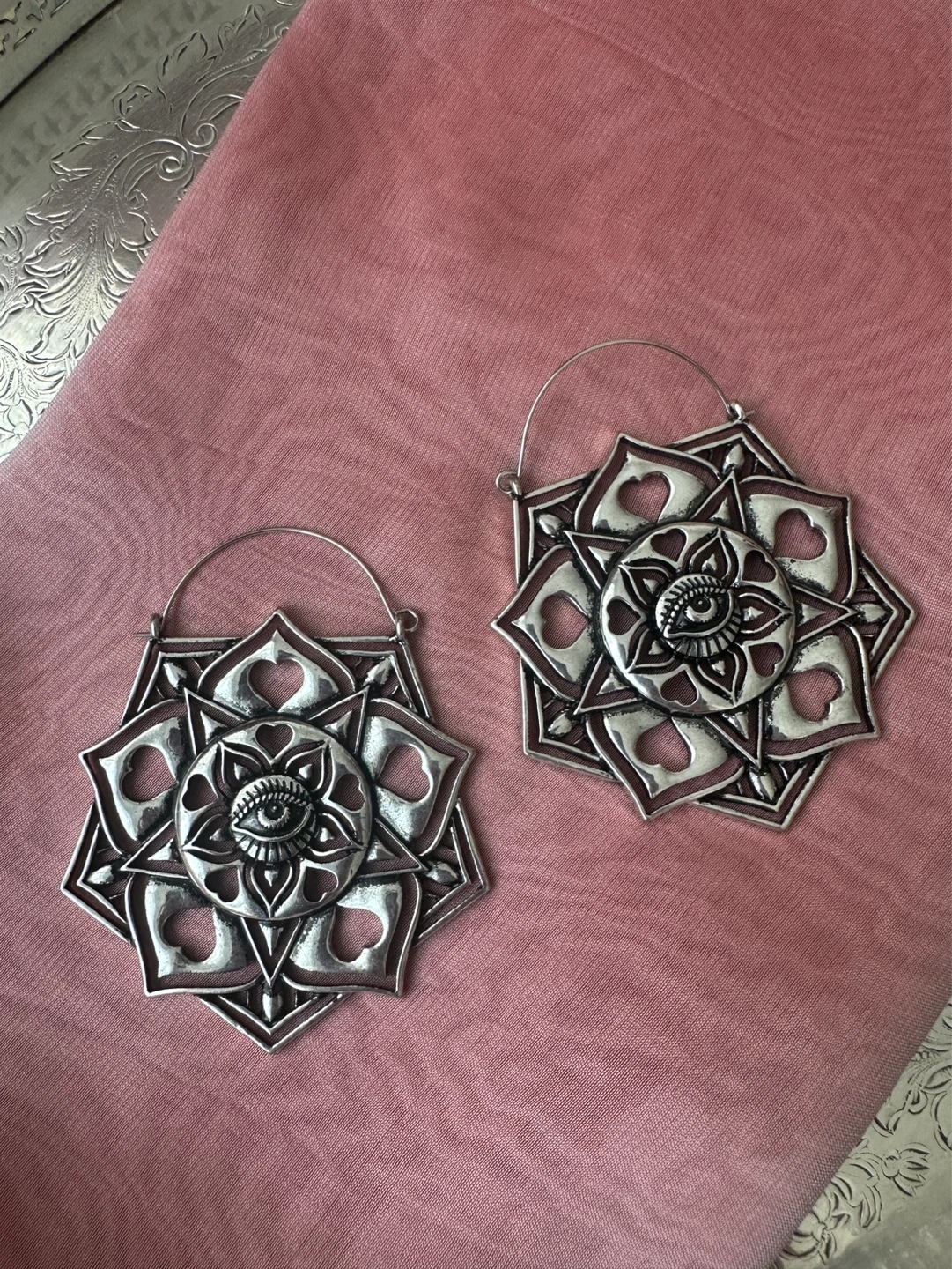 Large Mandala Eye Hoop Earrings - photo 4