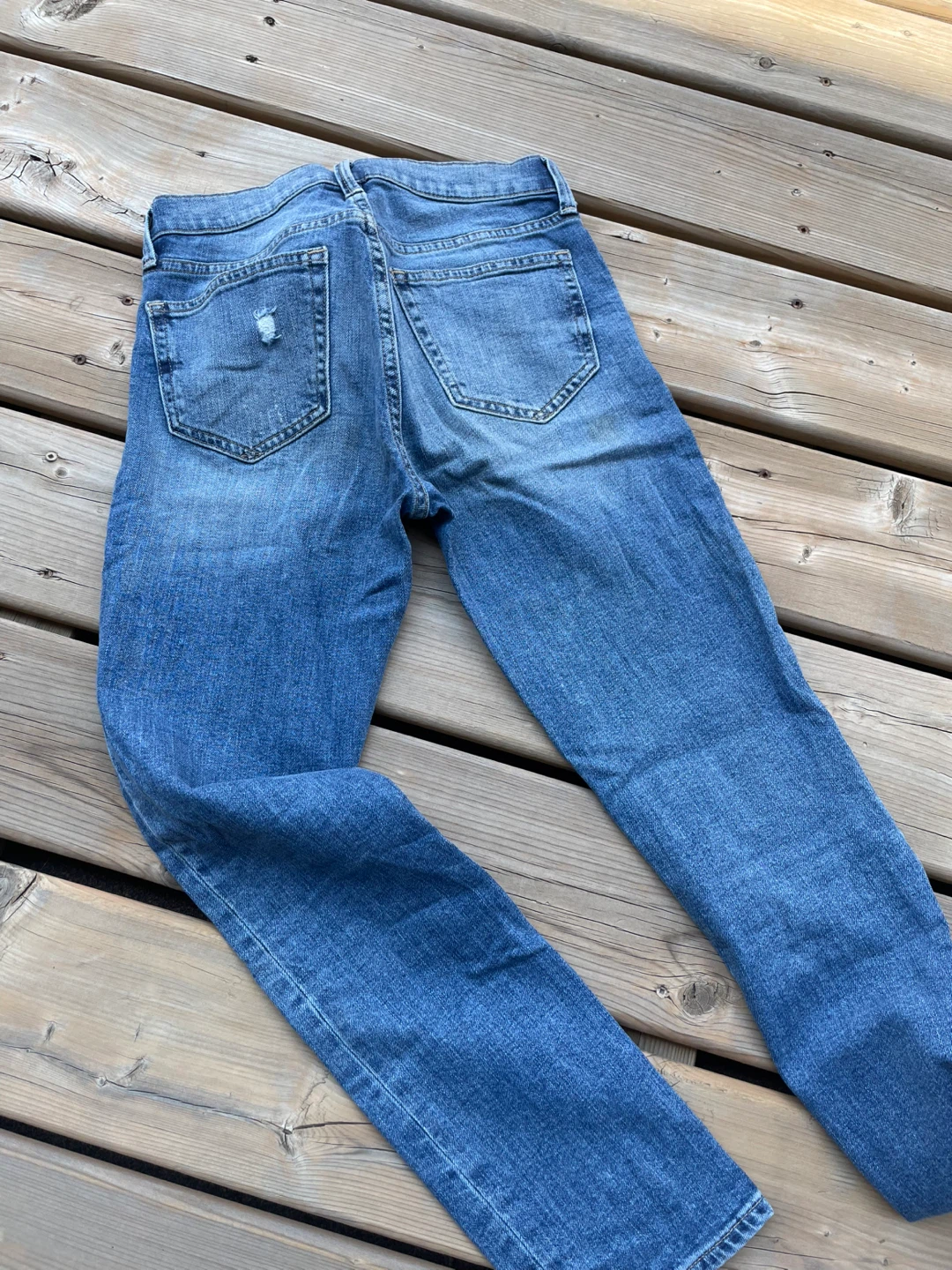 Gap Girlfriend Jeans - Distressed Blue Denim - Size 24R - photo 5