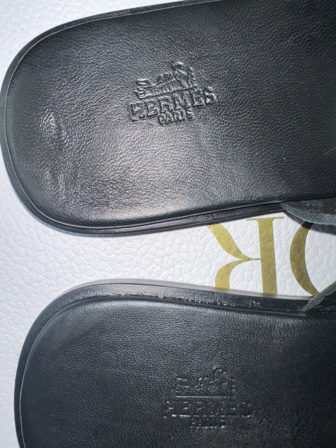 Hermes Black Leather Slides - photo 4