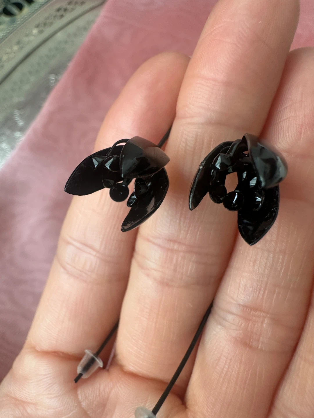 Black Tulip Drop Earrings - photo 5