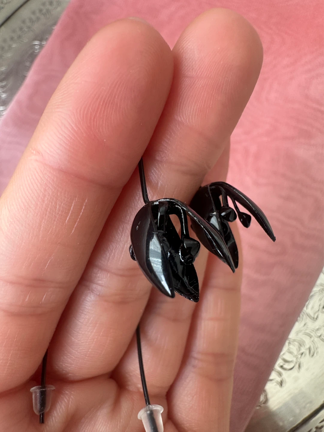 Black Tulip Drop Earrings - photo 4