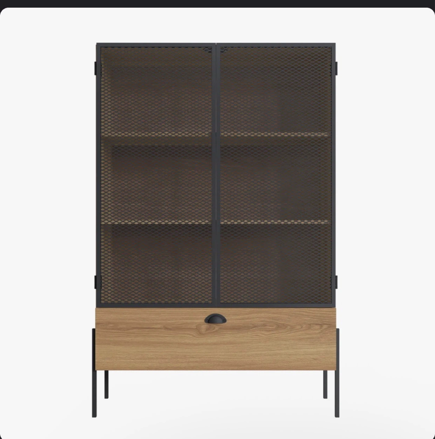 Rayisha Mesh 2-Door Display Storage Cabinet - photo 2