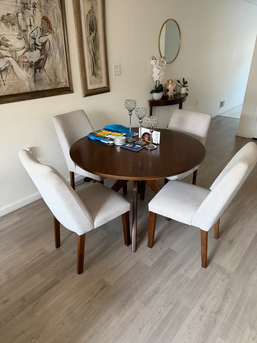Round Dining Table with 4 Chairs - photo 2