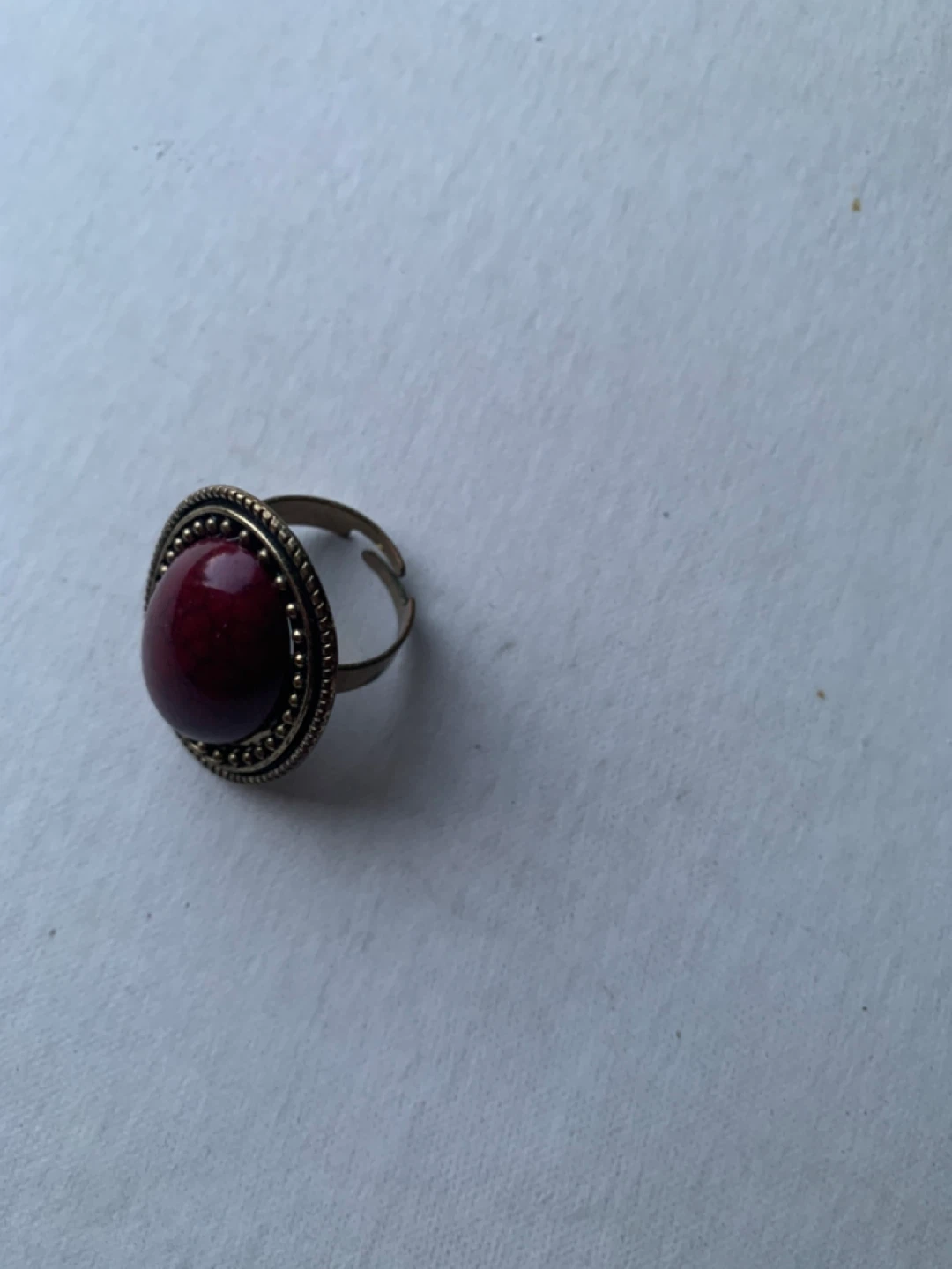 Adjustable Ring with Red Stone - photo 2