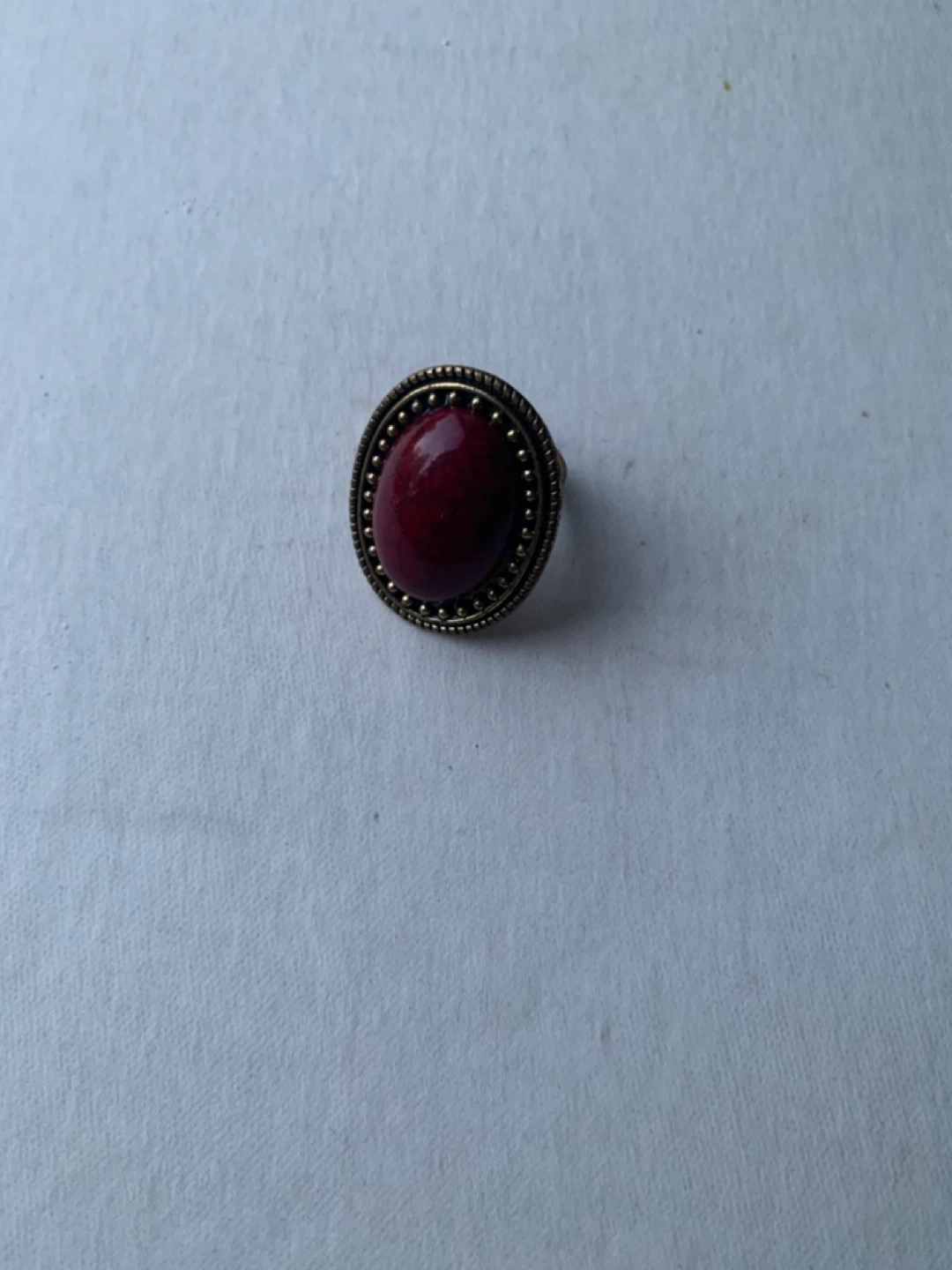 Adjustable Ring with Red Stone