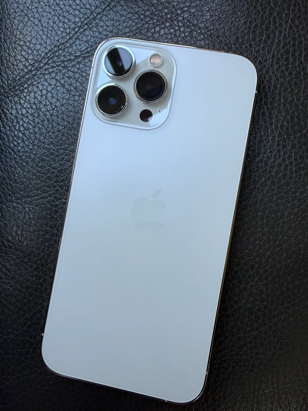 White iPhone 13 Pro Max with Charger