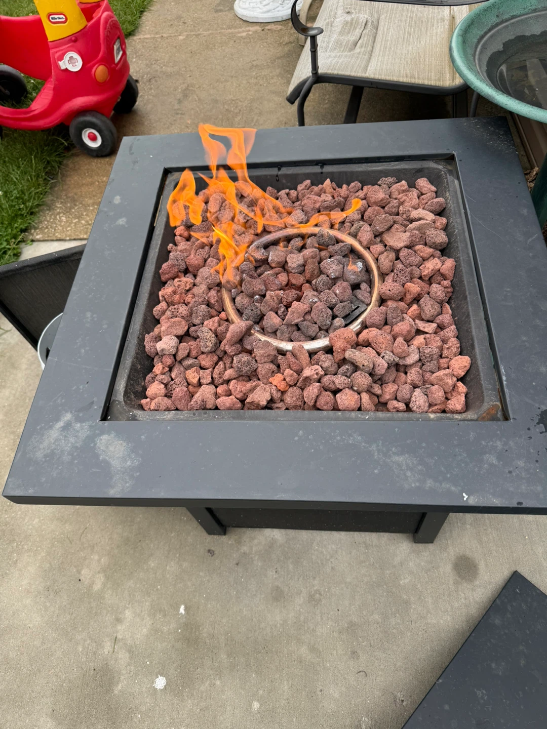 Square Propane Fire Pit with Lava Rocks - photo 3