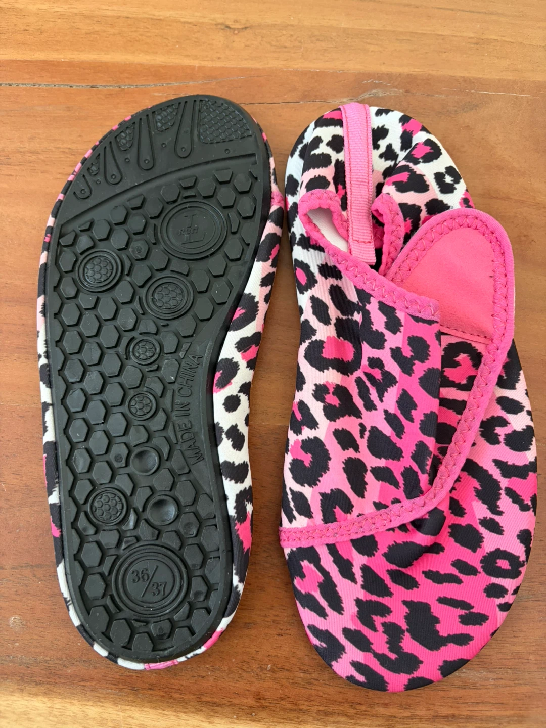JIONFREE Unisex Child Toddler Water Shoes Leopard Print Pink - photo 2