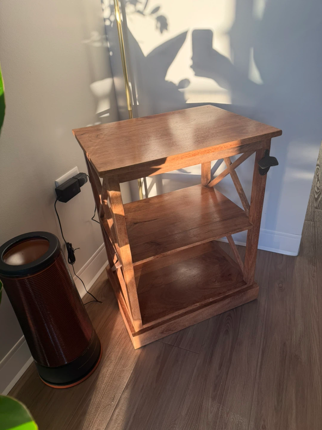 Wooden End Table with Bottle Opener - photo 3