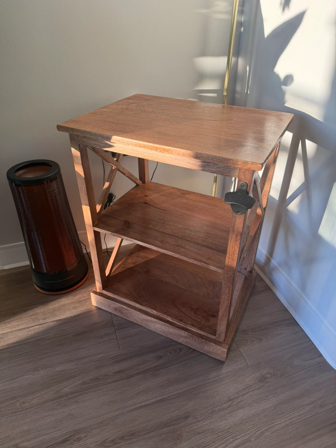Wooden End Table with Bottle Opener - photo 2
