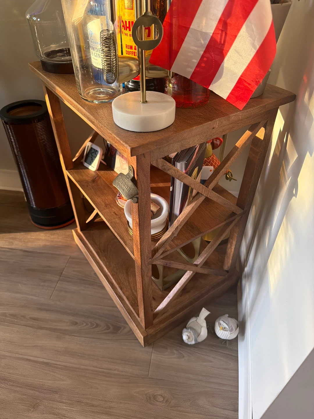 Wooden End Table with Bottle Opener - photo 5