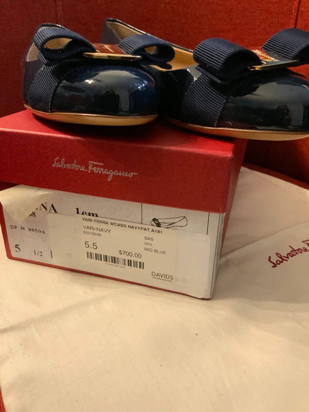 Salvatore Ferragamo Navy Blue flats Size 5.5 - photo 4