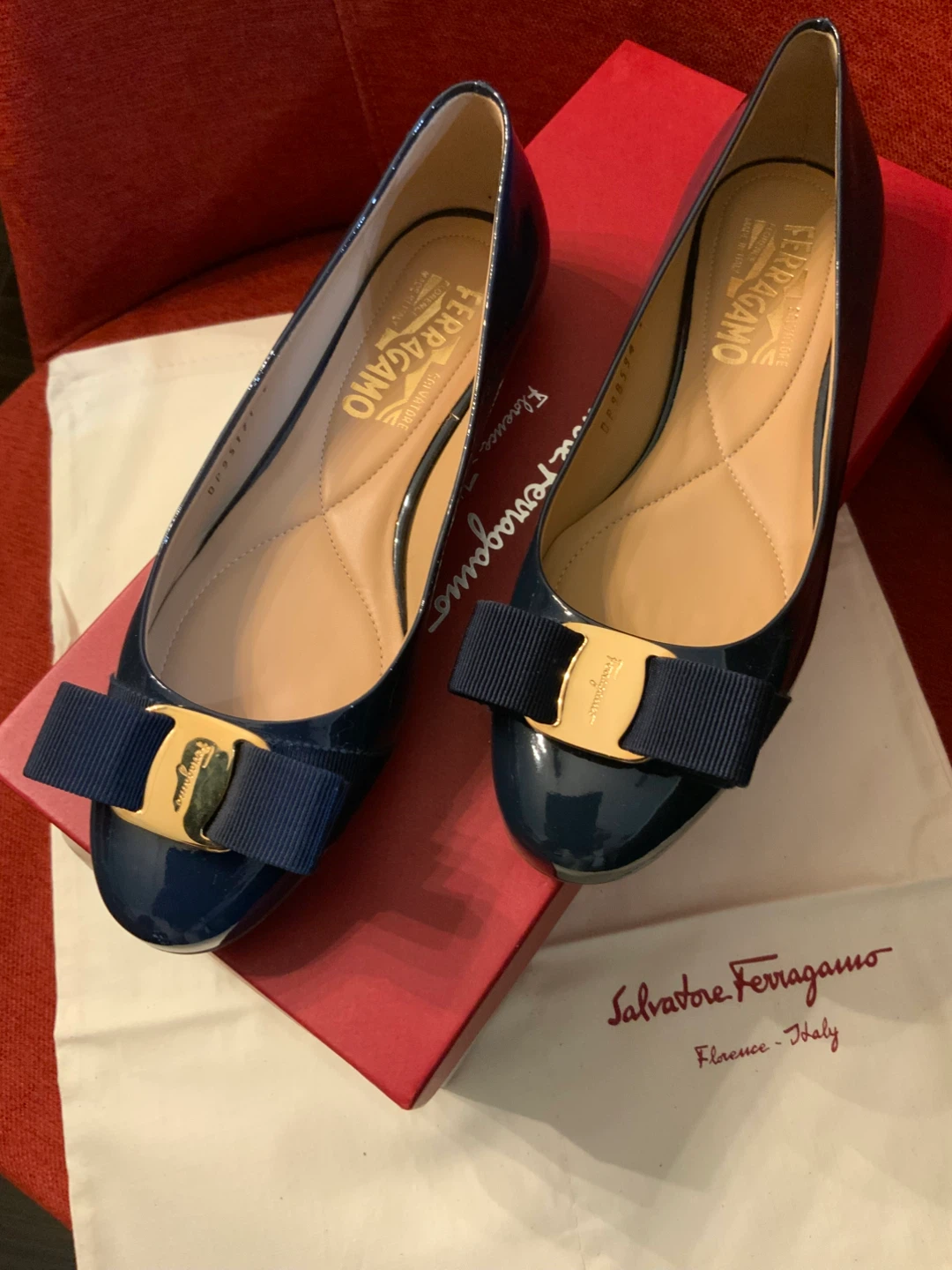 Salvatore Ferragamo Navy Blue flats Size 5.5 - photo 3