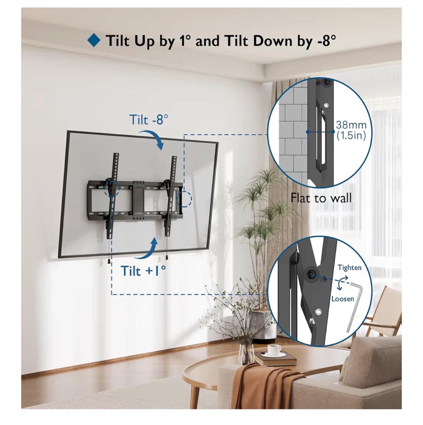 MONTIC TV Wall Mount for 37"-85" TVs - photo 2