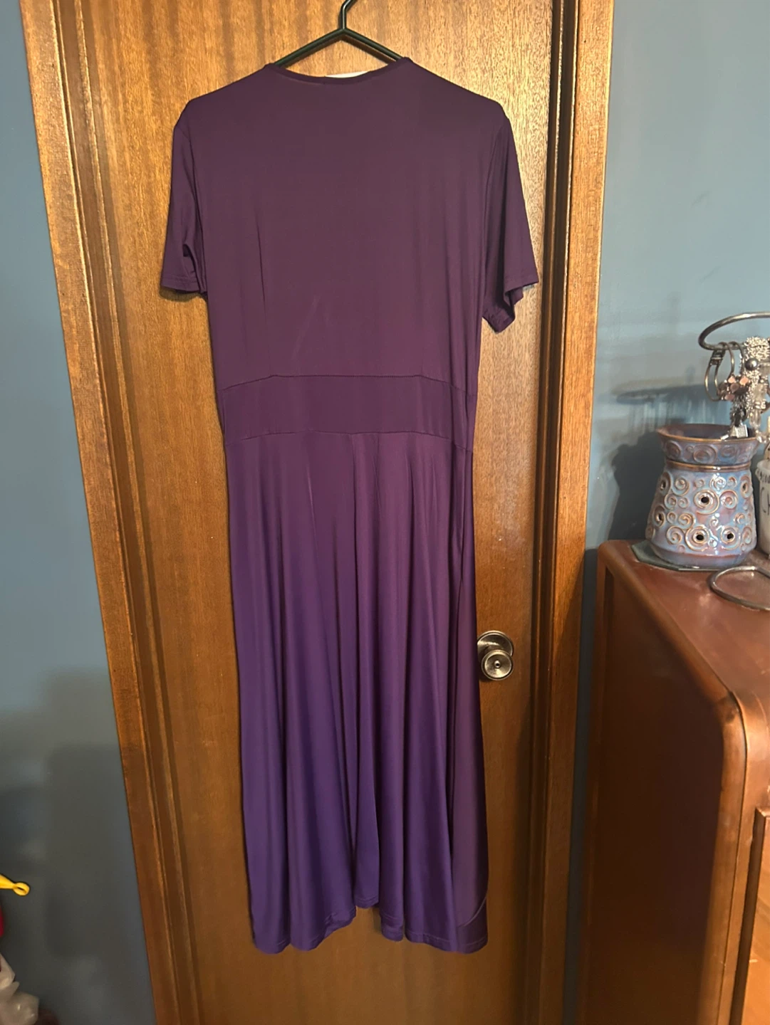Purple Wrap Dress with Embellished Waist - photo 5