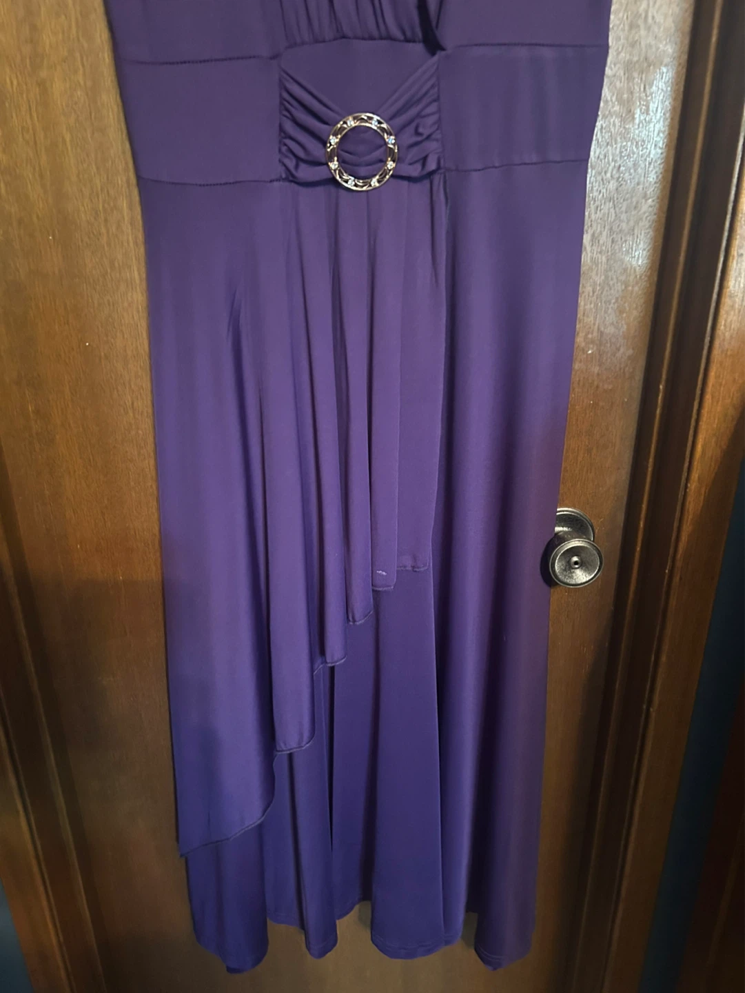 Purple Wrap Dress with Embellished Waist - photo 3