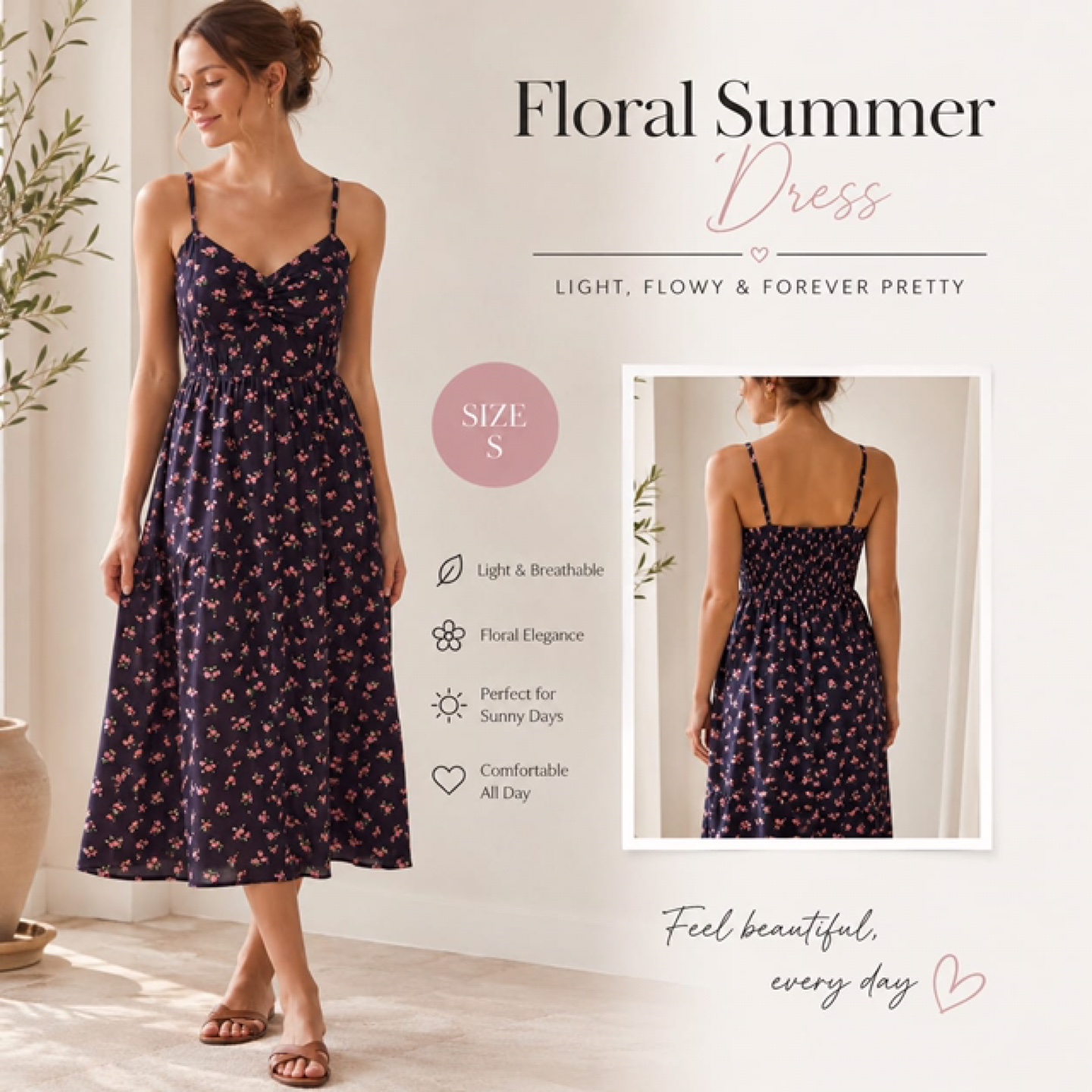 Floral Summer Dress Size S