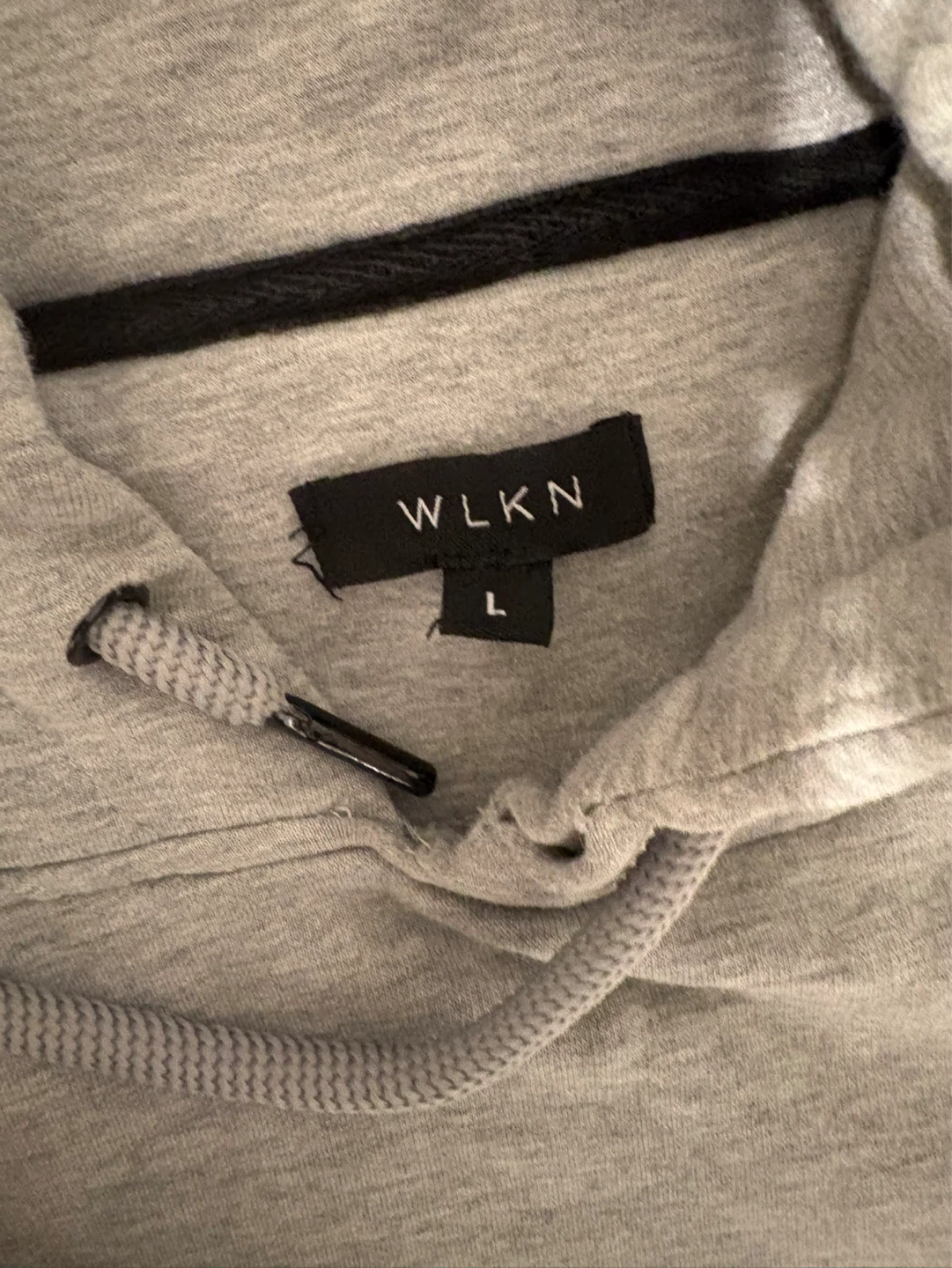 WLKN Grey and Black Striped Hoodie - Size L - photo 3