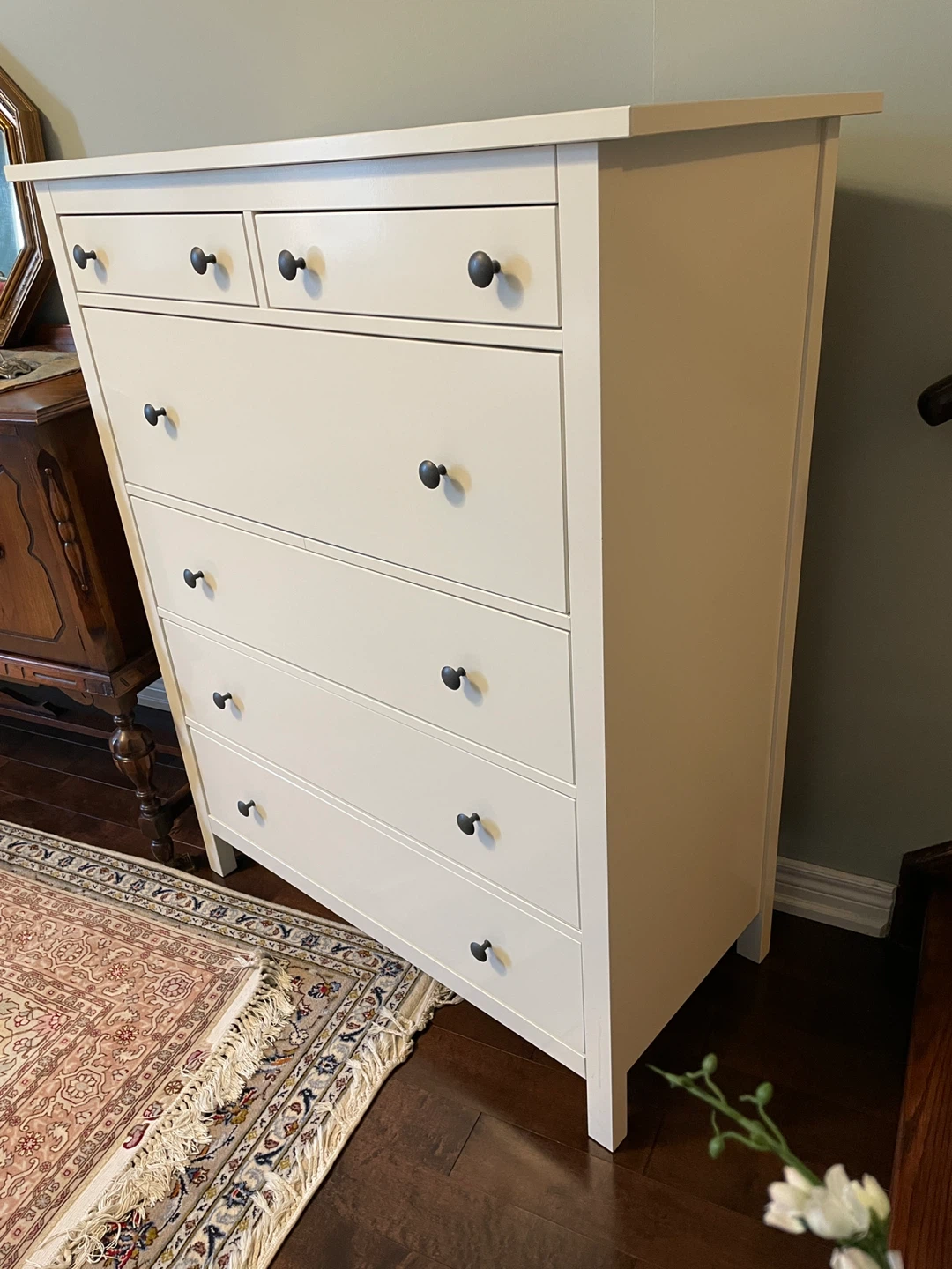 Ikea HEMNES 6-drawer dresser, white-gloss Tallboy - $633 - photo 2