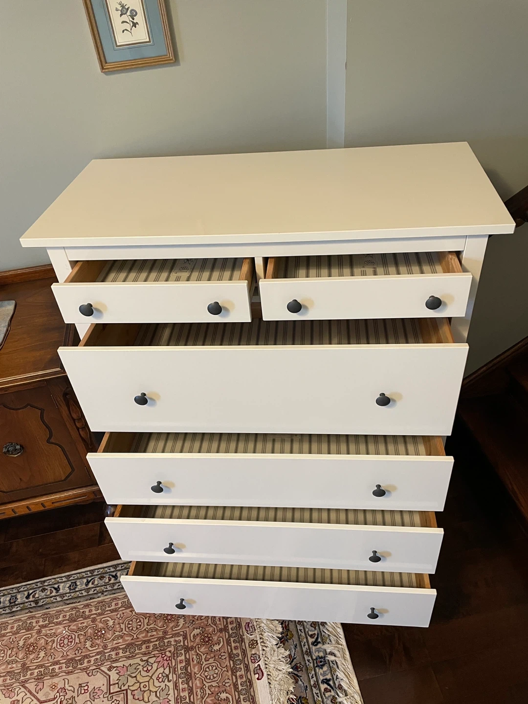 Ikea HEMNES 6-drawer dresser, white-gloss Tallboy - $633 - photo 3