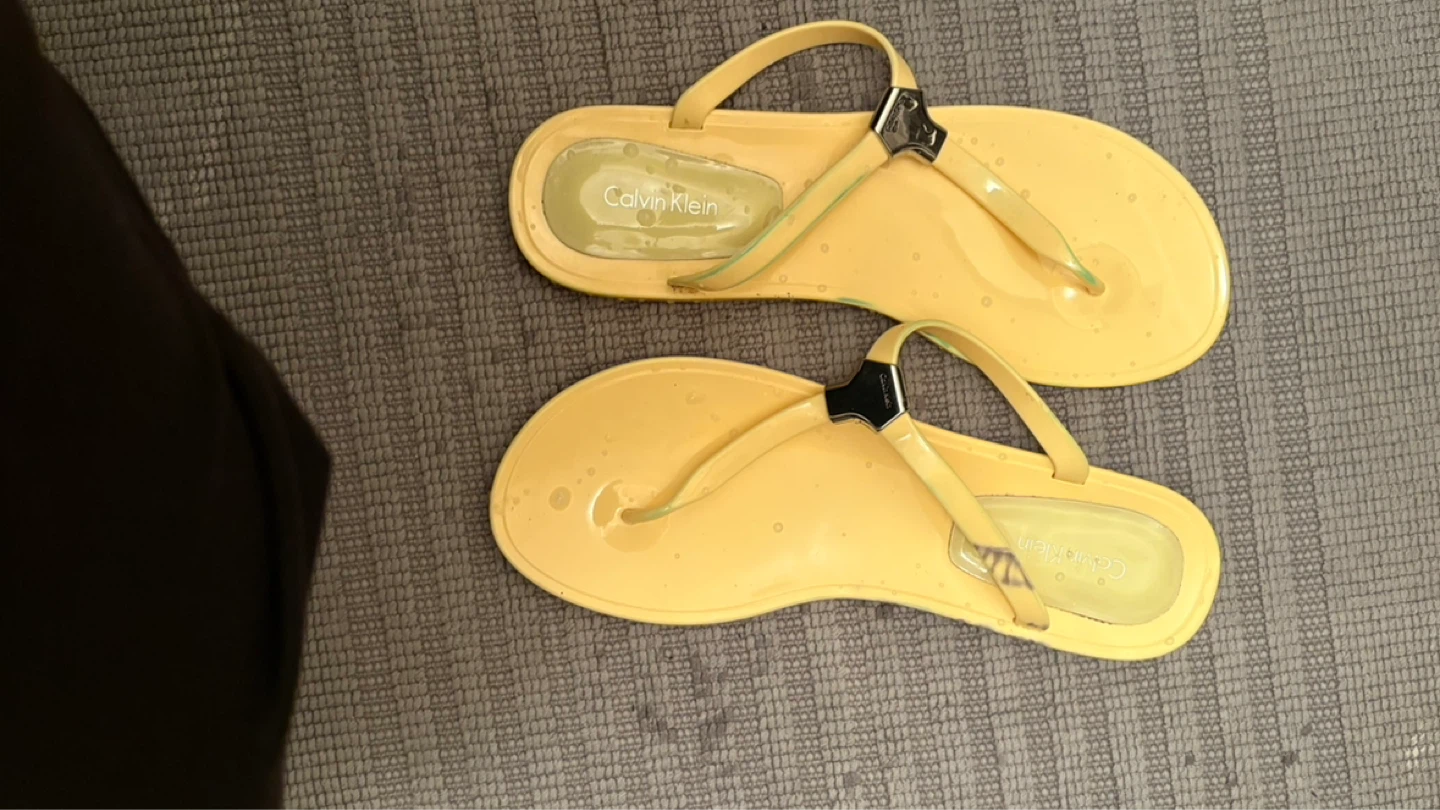 Calvin Klein Yellow Flip Flops