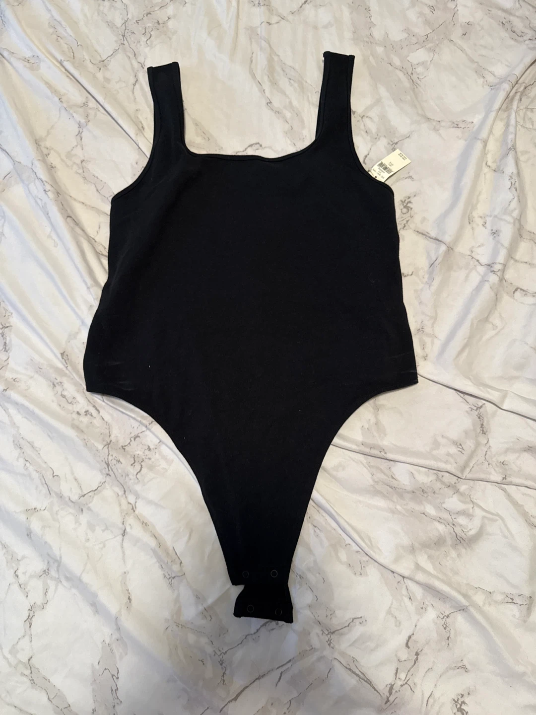 Aerie Black Square Neck Tank Bodysuit - Size M