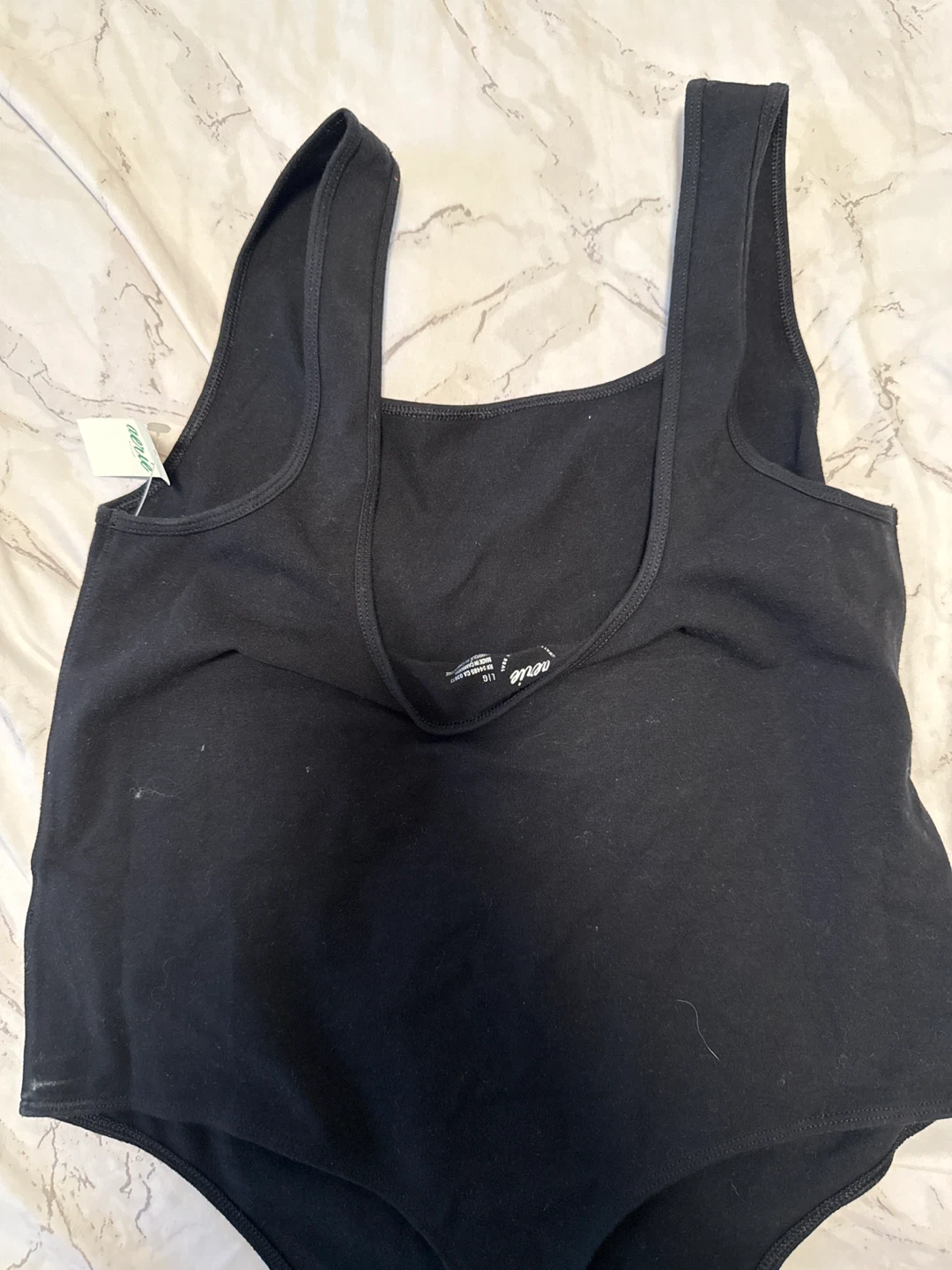 Aerie Black Square Neck Tank Bodysuit - Size M - photo 2