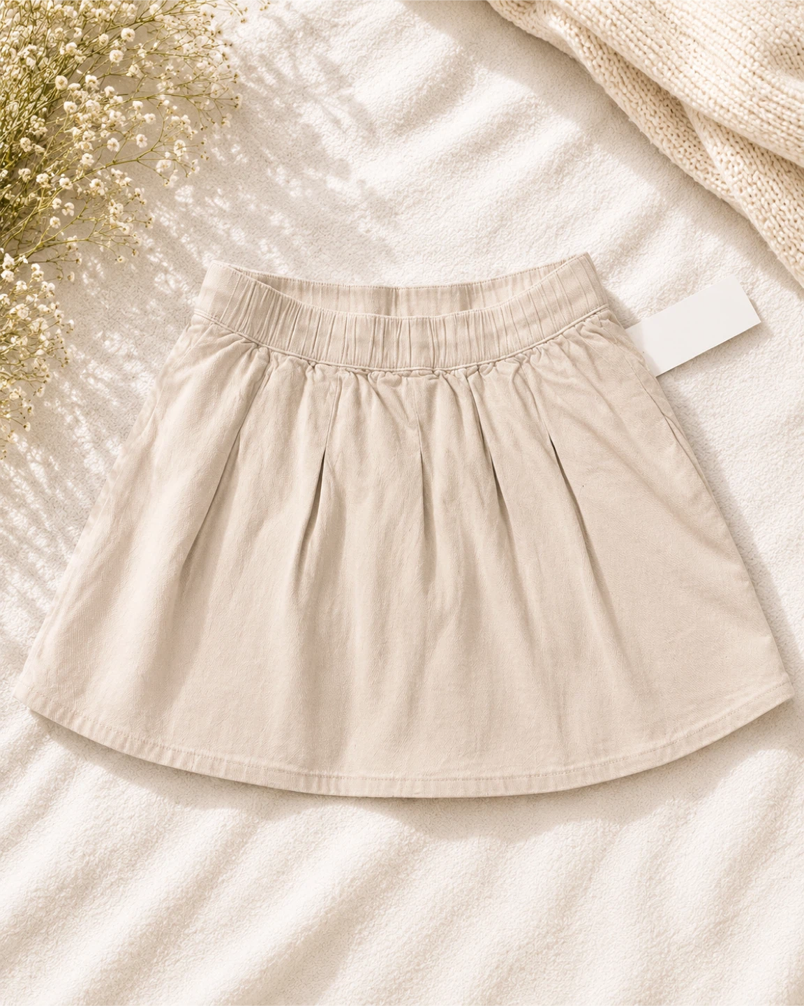 Beige Abercrombie Skort with Button Detail - photo 2