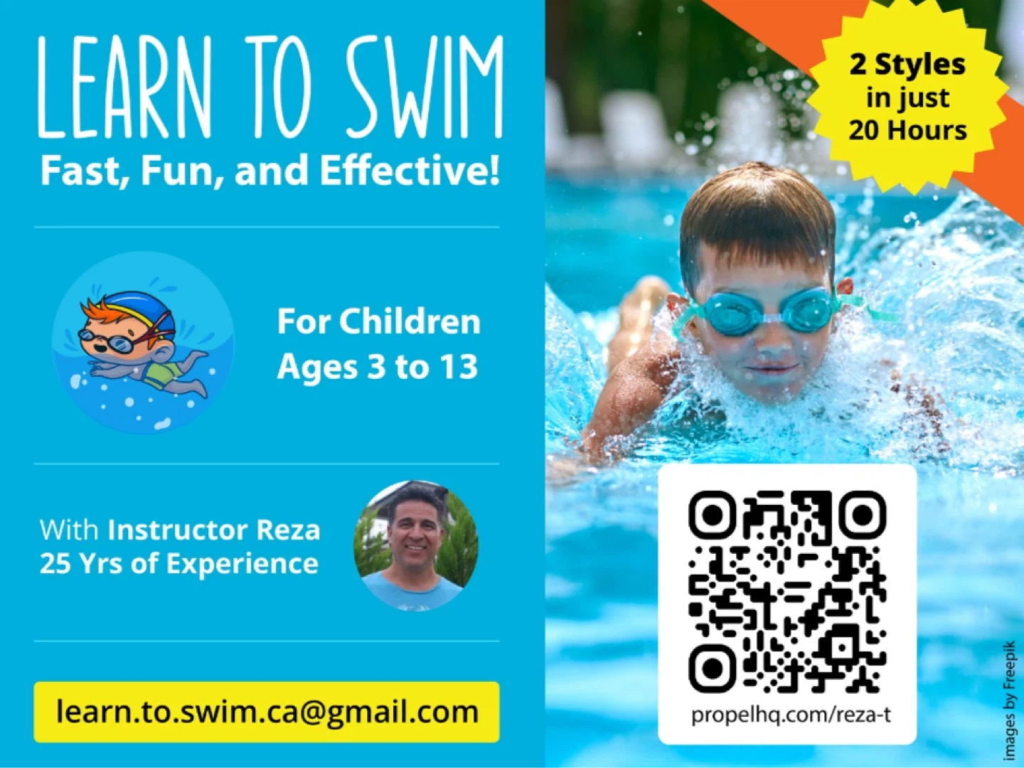Learn to Swim Lessons for Children Ages 3-13