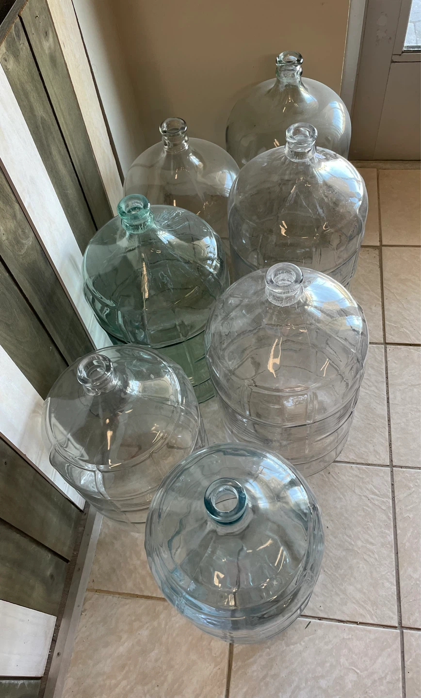 6 Vintage Glass Carboys