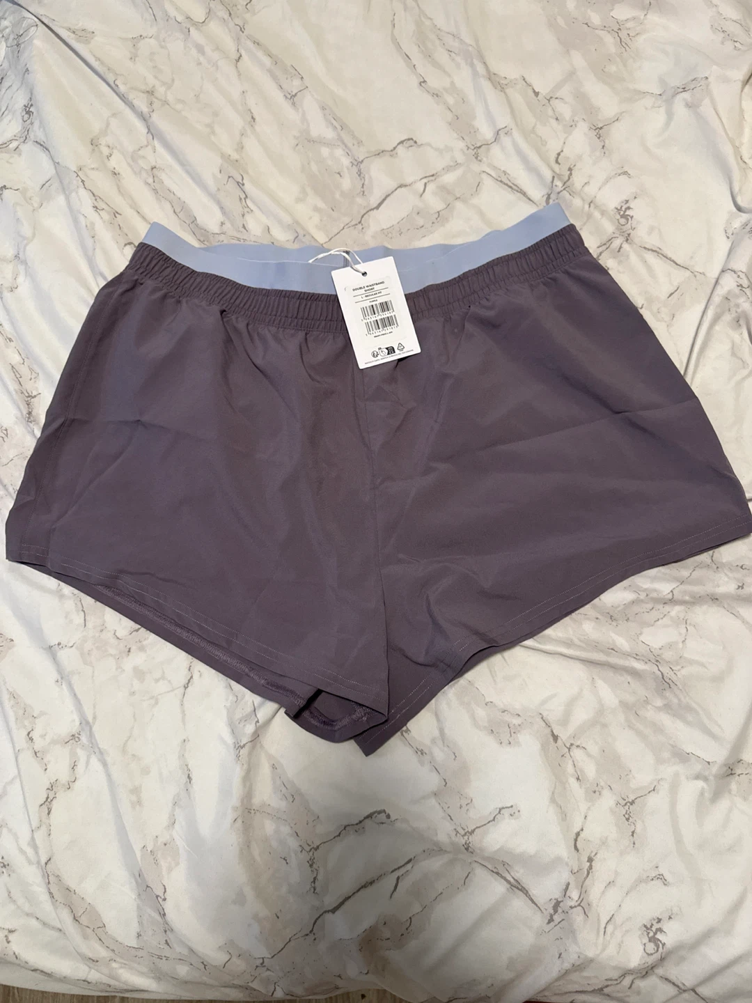 Gymshark Double Waistband Shorts - Purple - Size L